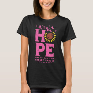 Hope Sunflower Butterfly Pink Ribbon Brustkrebs T-Shirt