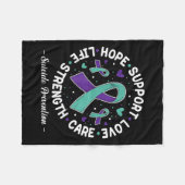 Hope Support Liebe Life Suicide Prevention Awarene Fleecedecke (Vorderseite (Horizontal))