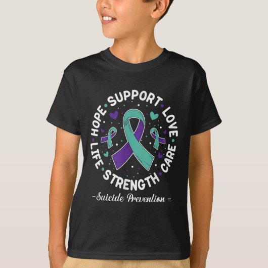 Hope Support Liebe Life Suicide Prevention Awarene T-Shirt (Vorderseite)
