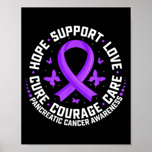 Hope Support Liebe Lila Ribbon Bauchspeicheldrüsen Poster