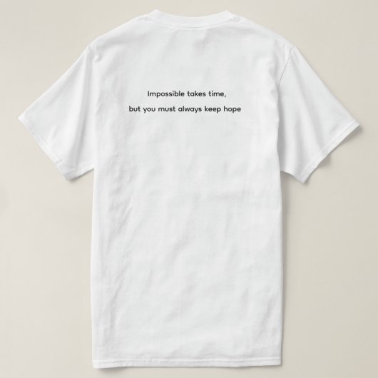 Hope Takes Time – Inspirational Clock & Butterfly  T-Shirt (Design Rückseite)