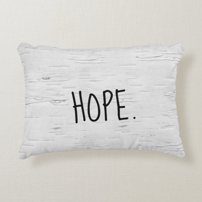 HOPE Text auf Birch Tree Akzent Pillow Dekokissen (Vorderseite)
