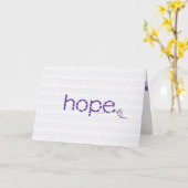 Hope text in lila heft on lace eyelet karte (Gelbe Blume)