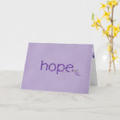 Hope text in lila stitch auf geprägt karte (Gelbe Blume)