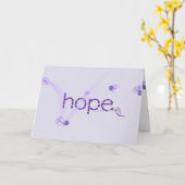 Hope text in lila stitching with Blume Karte (Gelbe Blume)