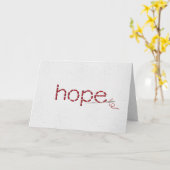 Hope text in red stitches karte (Gelbe Blume)