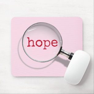 Hope Text under Magnifying Glass Mouse Pad Mousepad