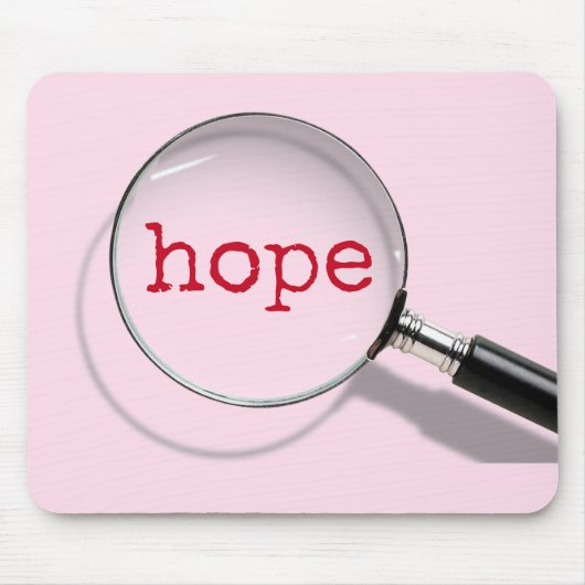 Hope Text under Magnifying Glass Mouse Pad Mousepad (Vorne)