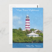 Hope Town Lighthouse Elbow Cay, Bahamas Postkarte (Vorne/Hinten)