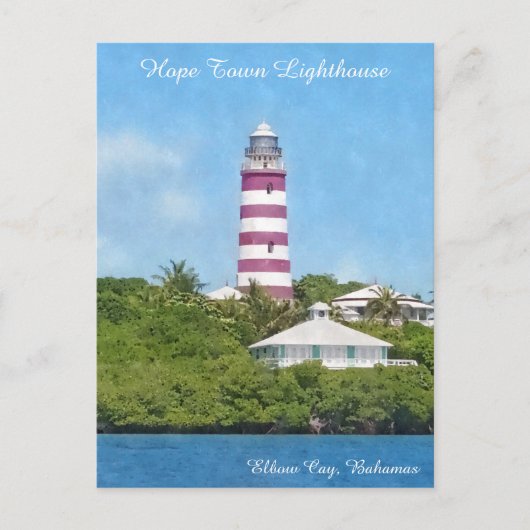 Hope Town Lighthouse Elbow Cay, Bahamas Postkarte (Vorderseite)