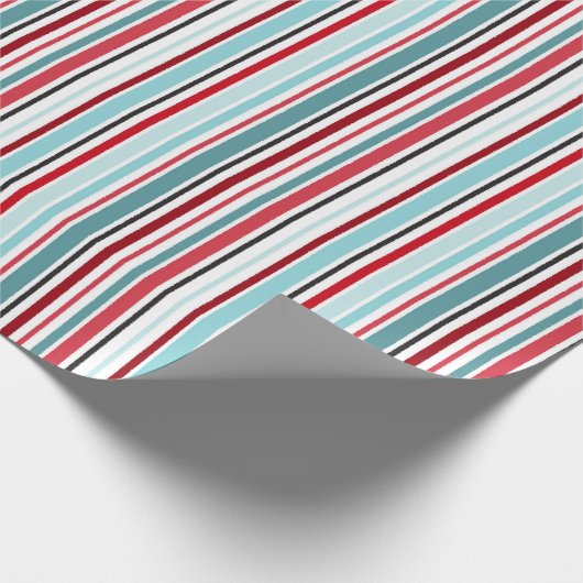 Hope Turquoise Strip Wrapping Paper Geschenkpapier (Ecke)