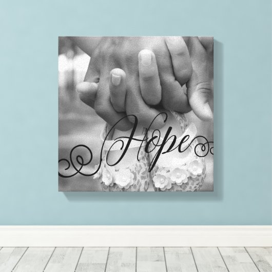 HOPE Typografy Foto Overlay Leinwanddruck (Insitu (Holzboden))