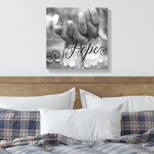 HOPE Typografy Foto Overlay Leinwanddruck (Insitu (Schlafzimmer))