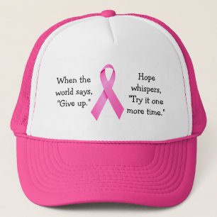 Hope Whispers Cancer Ribbon Hat Truckerkappe