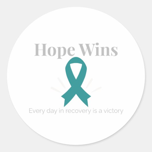 Hope Wins Addiction Awareness Sticker (Vorderseite)