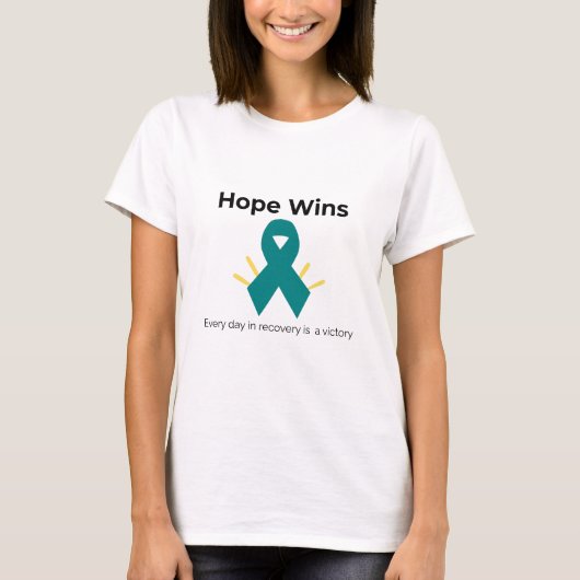 Hope Wins Addiction Awareness  T-Shirt (Vorderseite)