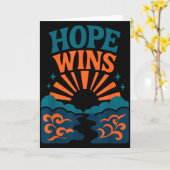 Hope Wins Romans 15_13 Sunrise Ocean Christian Karte (Gelbe Blume)