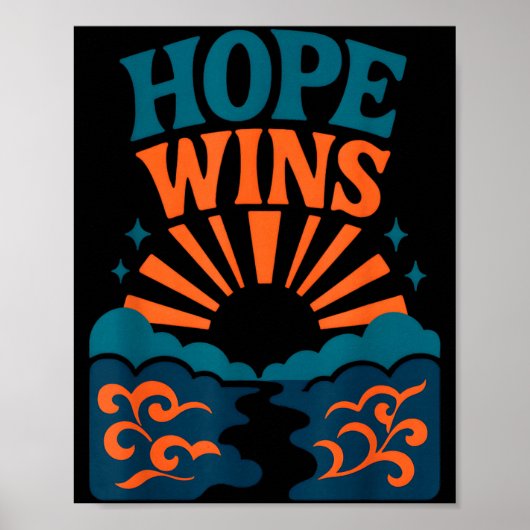 Hope Wins Romans 15_13 Sunrise Ocean Christian Poster (Vorne)