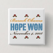 Hope Won Obama Button (Vorderseite)