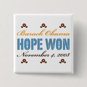 Hope Won Obama Button