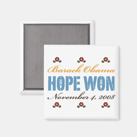 Hope Won Obama Magnet (Vorderseite/Rückseite)