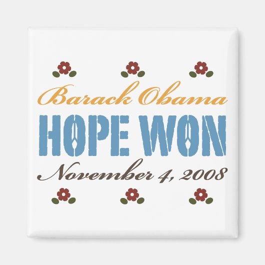 Hope Won Obama Magnet (Vorne)