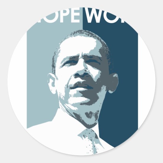 Hope Won Runder Aufkleber (Vorderseite)