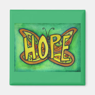 Hope Word Art Green Butterfly Wing Kühlschrankmagn Magnet