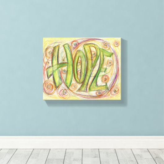 Hope Word Art Malerei Wrapped Canvas Art Leinwanddruck (Insitu (Holzboden))
