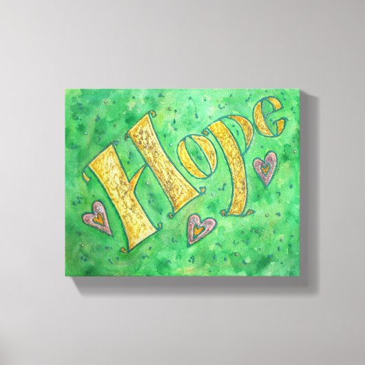 Hope Word Art Malerei Wrapped Canvas Art Leinwanddruck (Vorderseite)