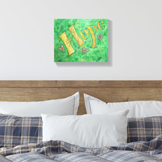 Hope Word Art Malerei Wrapped Canvas Art Leinwanddruck (Insitu (Schlafzimmer))