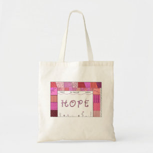 Hope Word Art with Doodles in Shades of Pink Tragetasche