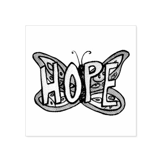 Hope Word Butterfly Rubber Briefmarke Gummistempel (Prägung)