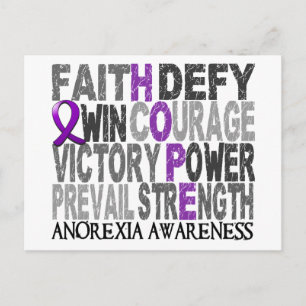 Hope Word Collage Anorexie Postkarte