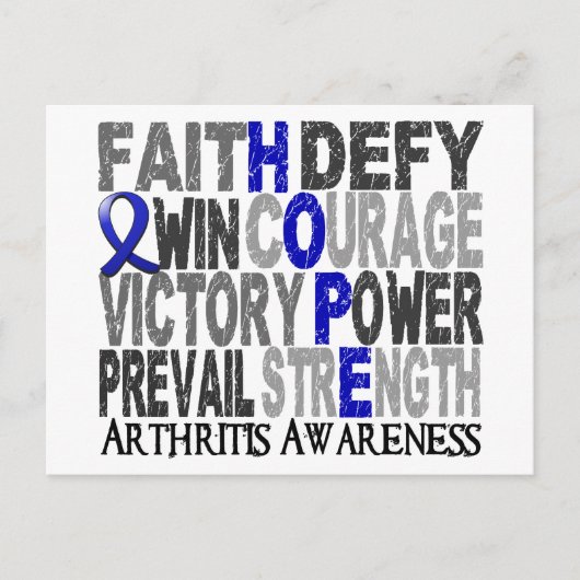 Hope Word Collage Arthritis Postkarte (Vorderseite)