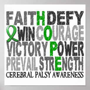 Hope Word Collage Cerebral Palsy Poster