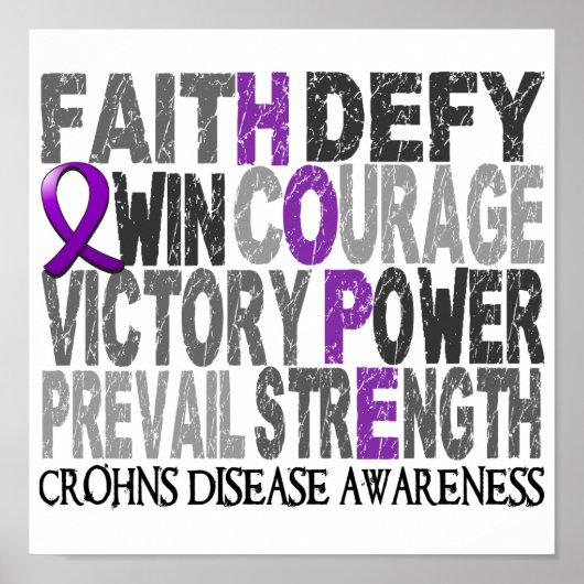 Hope Word Collage Crohn-Krankheit Poster (Vorne)