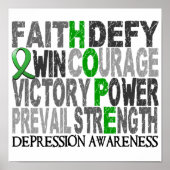Hope Word Collage Depression Poster (Vorne)