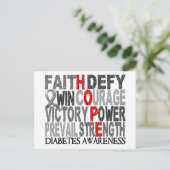 Hope Word Collage Diabetes Postkarte (Stehend Vorderseite)
