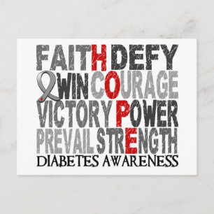 Hope Word Collage Diabetes Postkarte