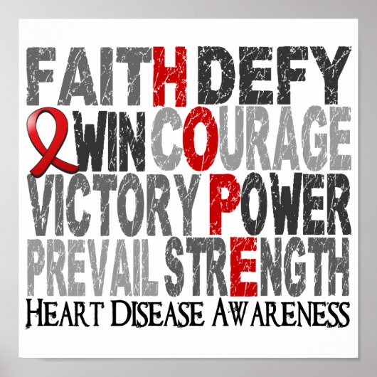 Hope Word Collage Heart Disease Poster (Vorne)