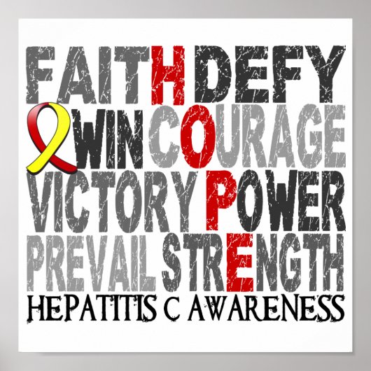 Hope Word Collage Hepatitis C Poster (Vorne)
