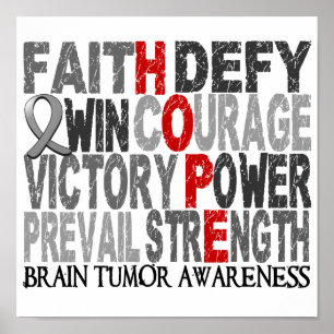Hope Word Collage Hirntumor Poster