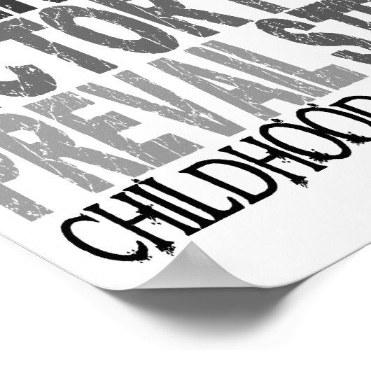 Hope Word Collage Kinderkrebs Poster (Ecke)