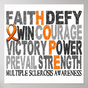 Hope Word Collage Multiple Sklerose Poster