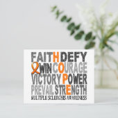 Hope Word Collage Multiple Sklerose Postkarte (Stehend Vorderseite)