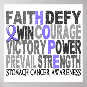 Hope Word Collage Stomach Cancer Poster