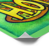 Hope Word Green Butterfly Art Print Poster (Ecke)