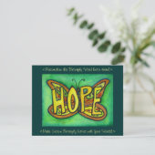 Hope Word Green Butterfly Custom Art Einladungen (Stehend Vorderseite)