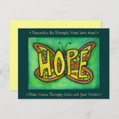 Hope Word Green Butterfly Custom Art Einladungen (Vorne/Hinten)
